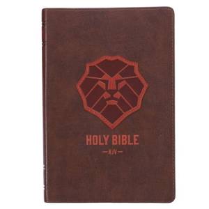 KJV Kids Bible Lion Brown Faux