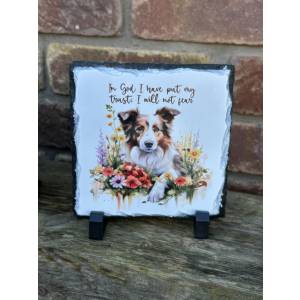 Large Square Slate - Dog - In 